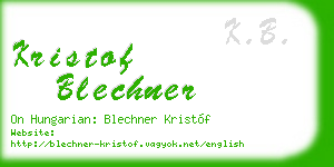 kristof blechner business card